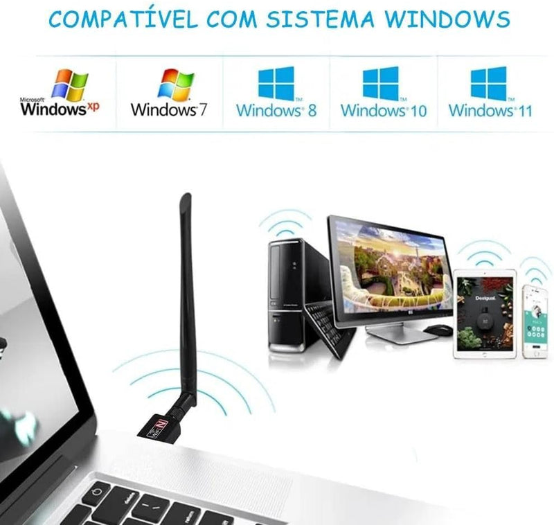 Adaptador Wireless/Antena WI-FI para PC